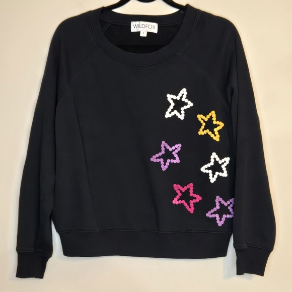 WILDFOX Celestial Stitches Sweatshirt Navy with Embroidered Stars - Picture 6 of 12